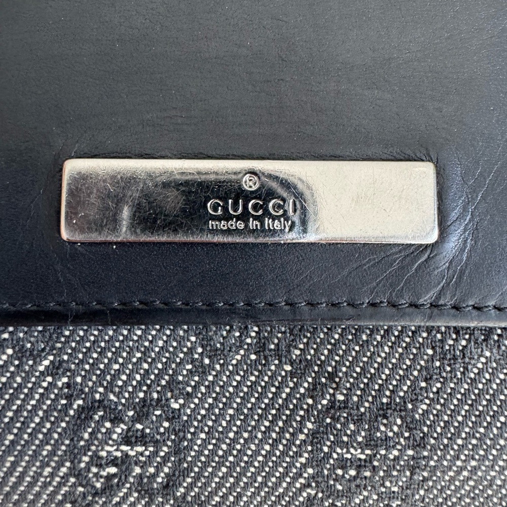Gucci Denim Canvas & Leather Compact Wallet EUC - Picture 12 of 12
